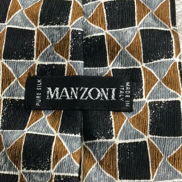 Manzoni silk tie NWOT - Picture 3 of 8